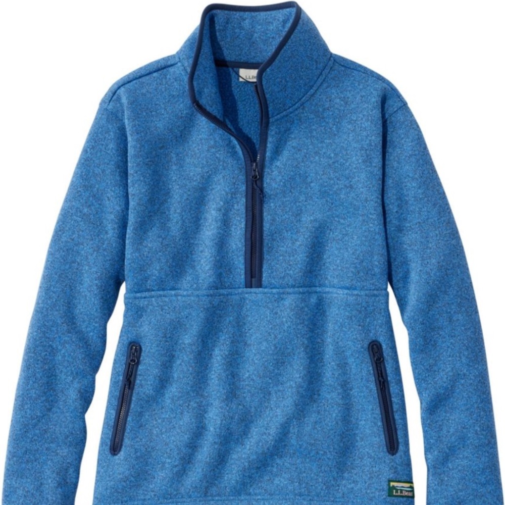 Women's L.L.Bean Sweater Fleece Half-Zip Pullover Medium Blue
